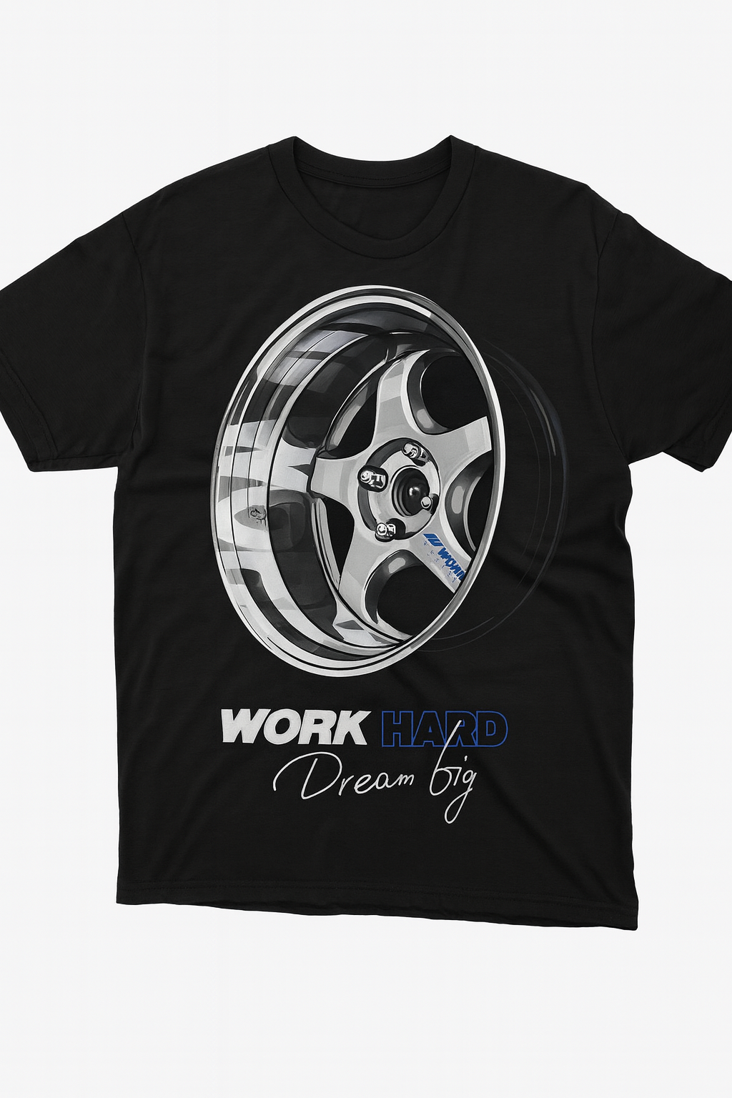 WORK HARD – Dream Big | Черна Памучна Тениска